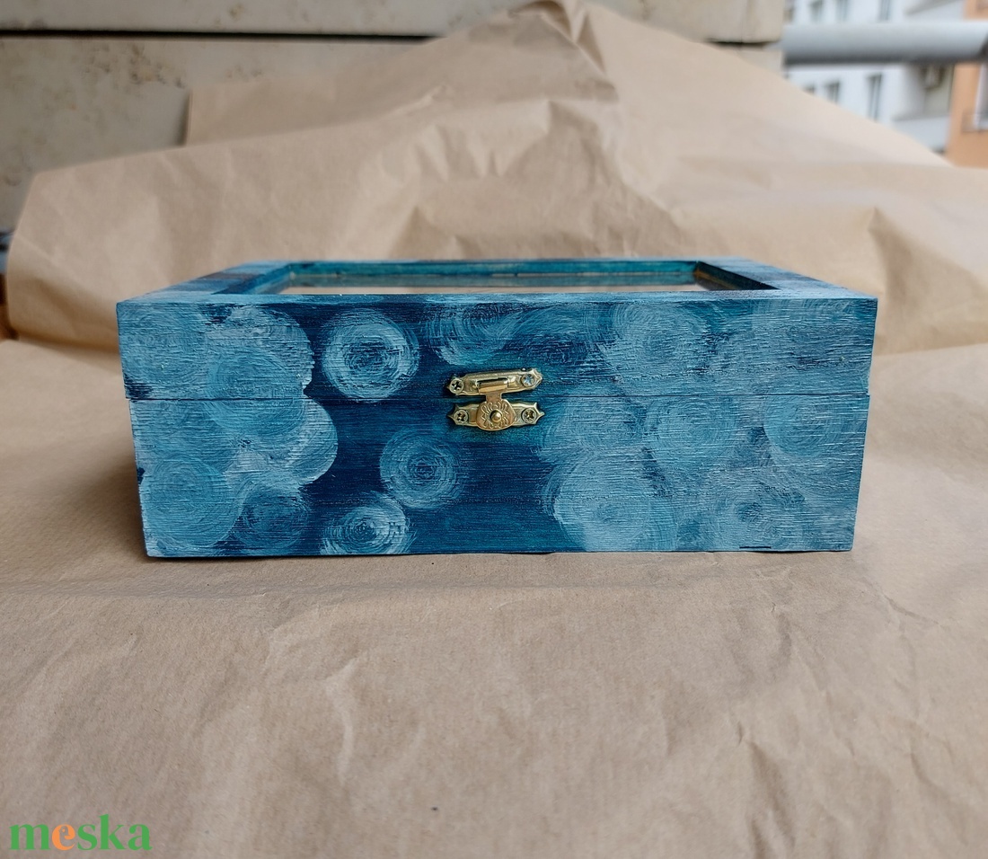 Teás doboz - Kék hold nagy - otthon & életmód - tárolás & rendszerezés - doboz - Meska.hu