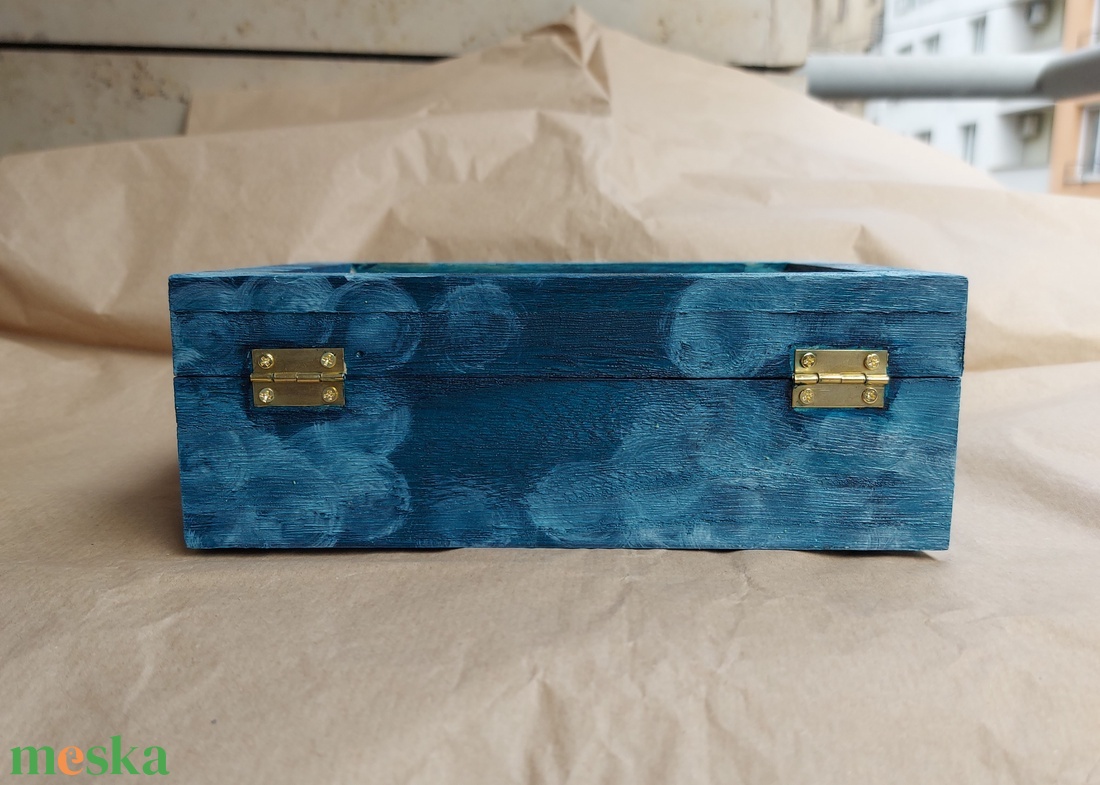 Teás doboz - Kék hold nagy - otthon & életmód - tárolás & rendszerezés - doboz - Meska.hu