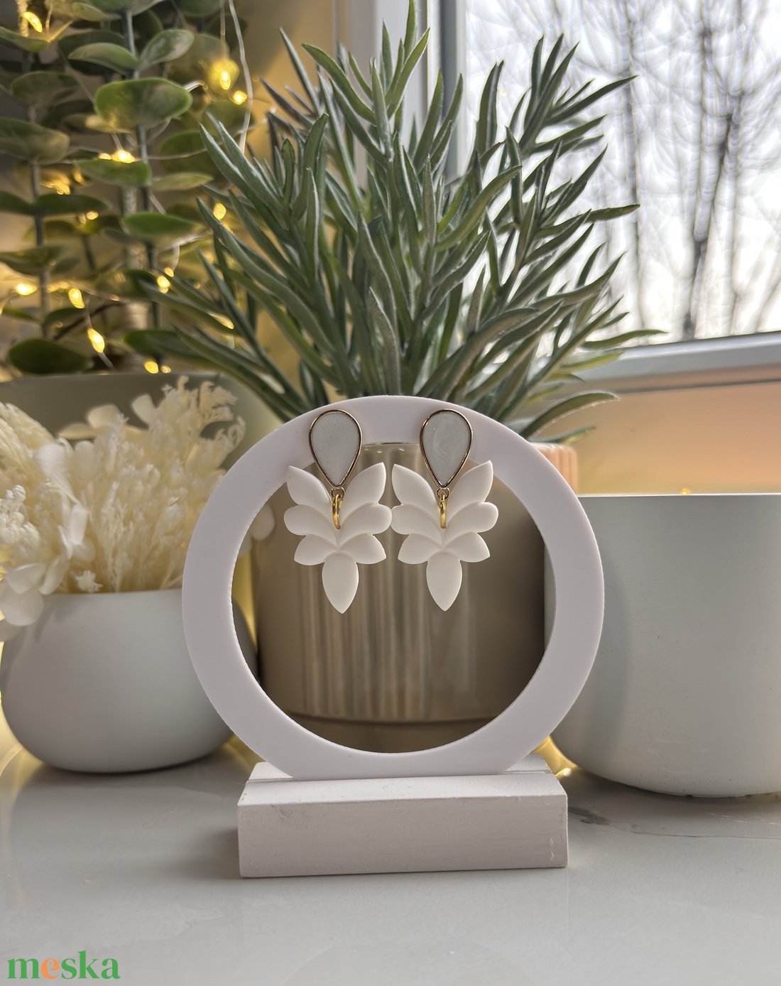 Avana - Hófehér Szárny Fülbevaló - esküvő - ékszer - fülbevaló - Meska.hu