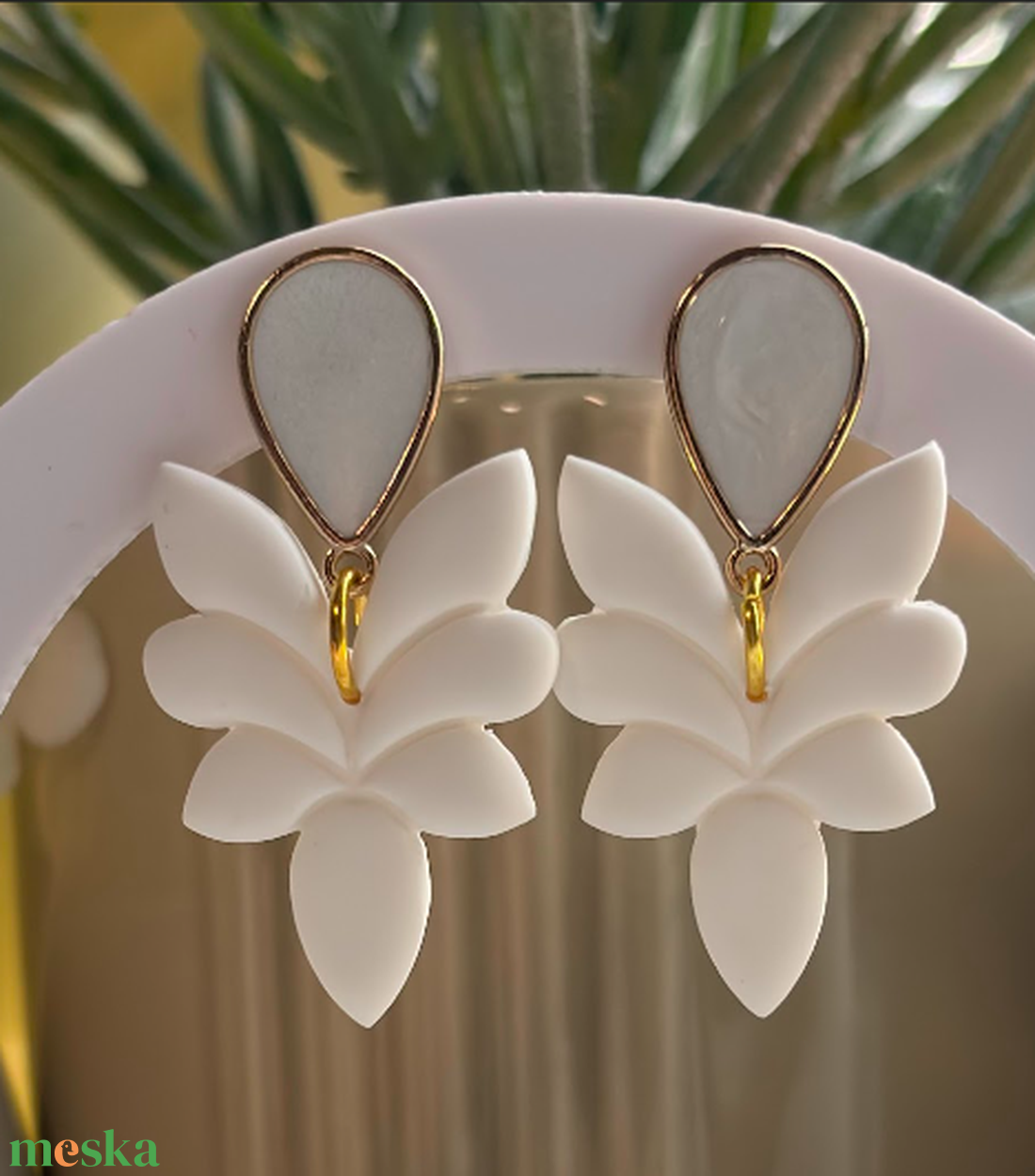 Avana - Hófehér Szárny Fülbevaló - esküvő - ékszer - fülbevaló - Meska.hu