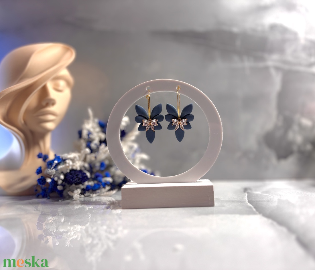 Dimi - Hamvas Türkiz Kék Szárny Fülbevaló Czírkónia masnival - esküvő - ékszer - fülbevaló - Meska.hu