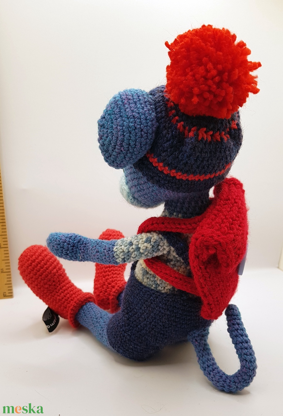 Piros cipős kék egér hátizsákkal - játék & sport - baba & babaház - baba - Meska.hu