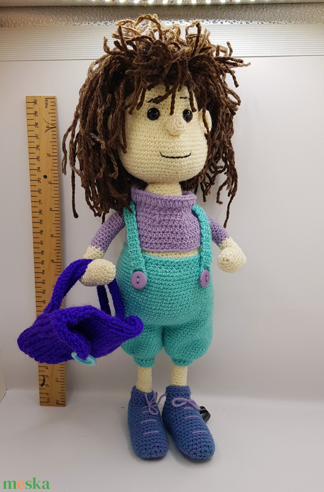 32 cm magas fiú baba hátizsákkal - játék & sport - baba & babaház - baba - Meska.hu