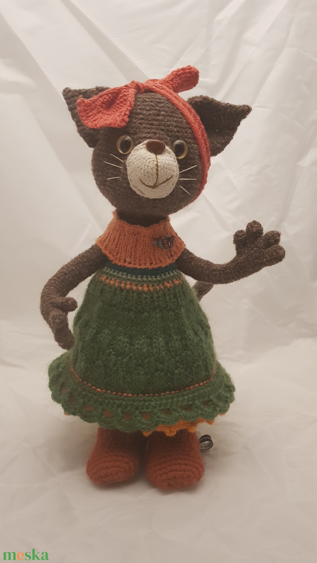 38 cm magas cica - játék & sport - baba & babaház - baba - Meska.hu