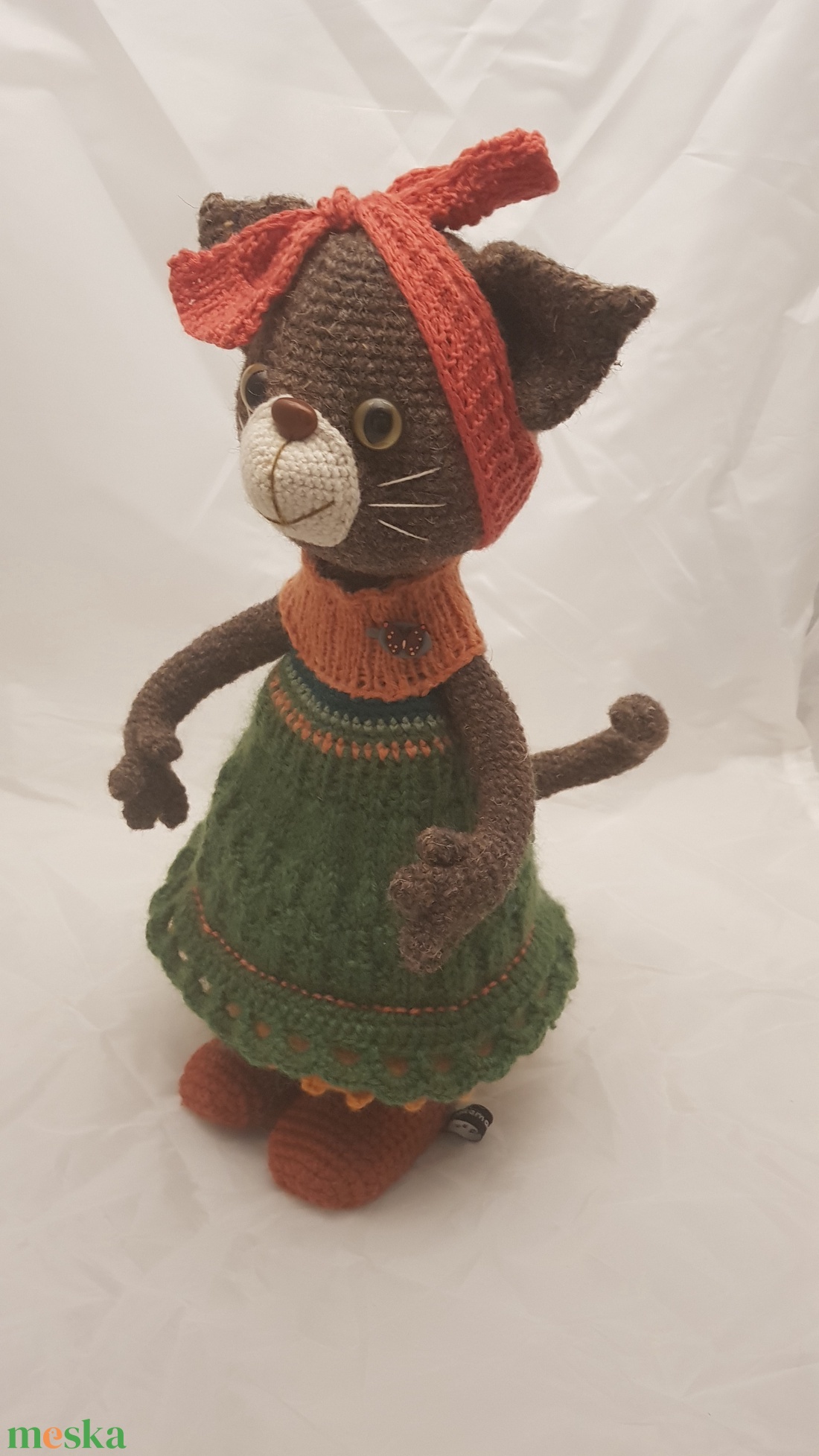 38 cm magas cica - játék & sport - baba & babaház - baba - Meska.hu