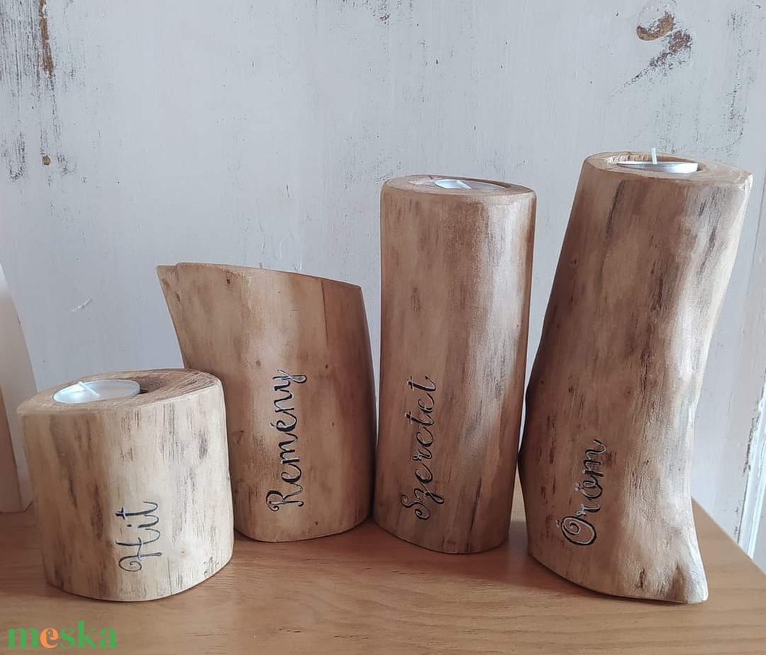 Fa mécsestartó - otthon & életmód - gyertya, illat, aroma - gyertyatartó - Meska.hu