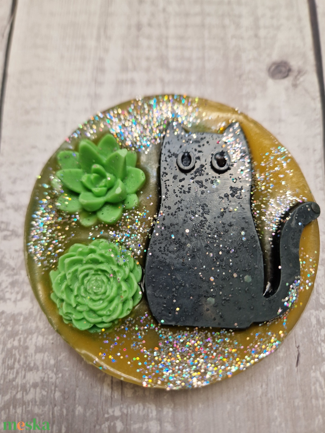 Ülö macskás diszszappan (zöld) - szépségápolás - szappan & fürdés - kézműves szappan - Meska.hu