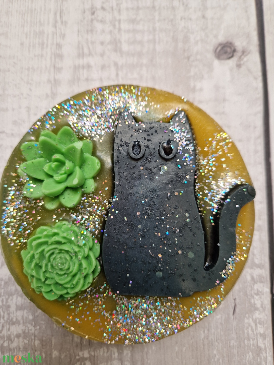 Ülö macskás diszszappan (zöld) - szépségápolás - szappan & fürdés - kézműves szappan - Meska.hu