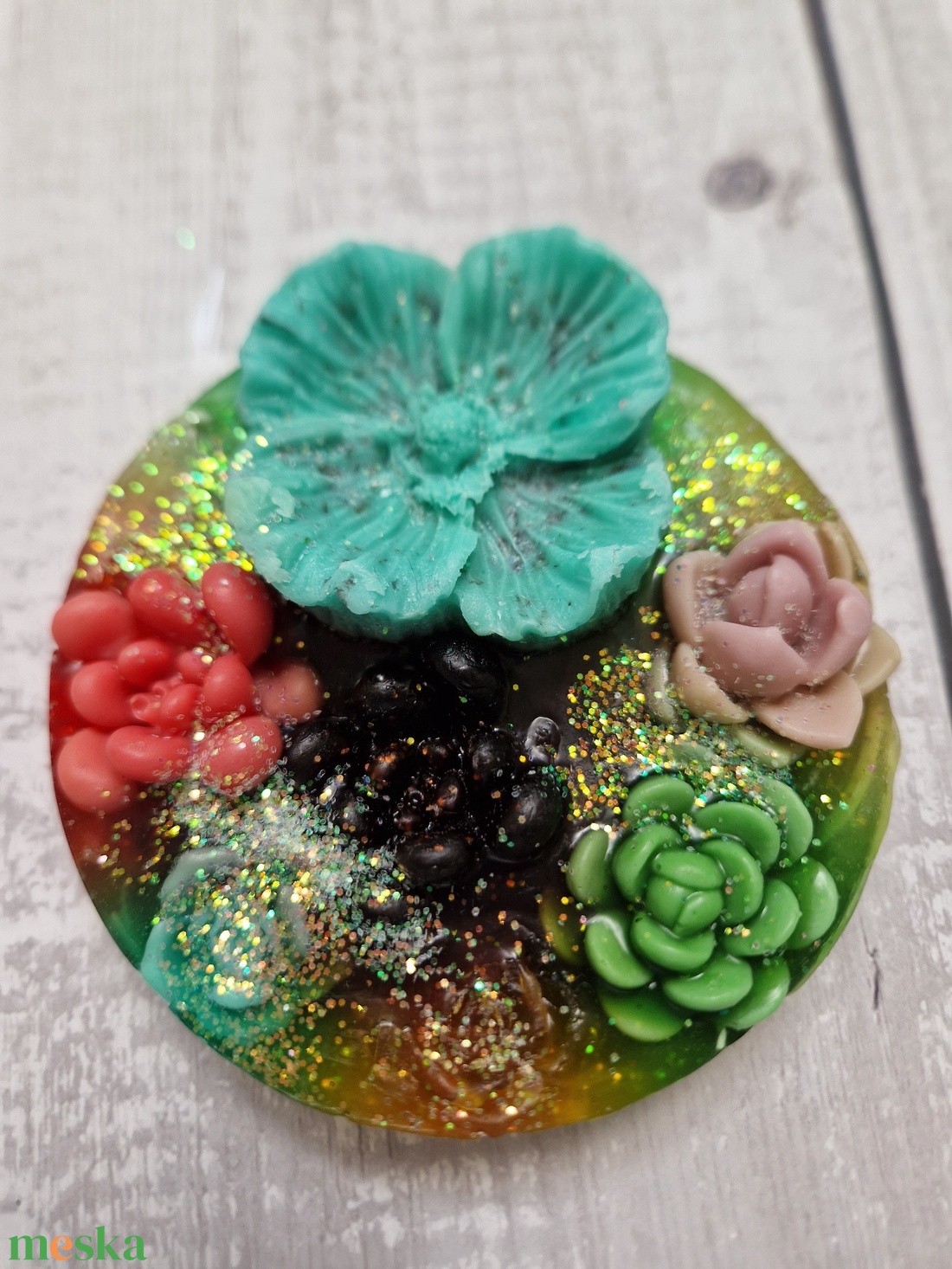 Sziklakerti kék virág diszszappan  - szépségápolás - szappan & fürdés - kézműves szappan - Meska.hu