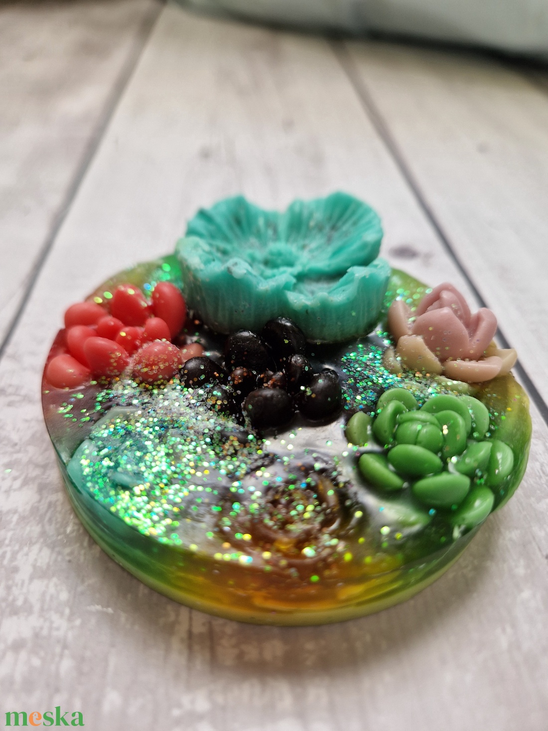 Sziklakerti kék virág diszszappan  - szépségápolás - szappan & fürdés - kézműves szappan - Meska.hu