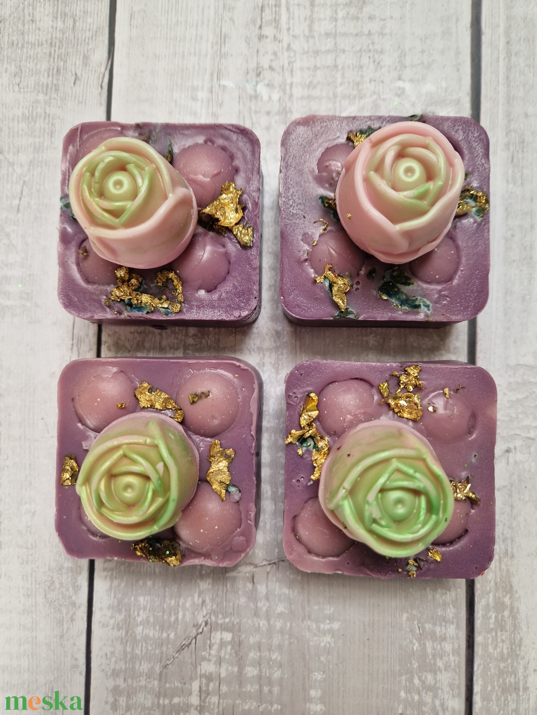 Lila és rózsa diszszappan  - szépségápolás - szappan & fürdés - kézműves szappan - Meska.hu