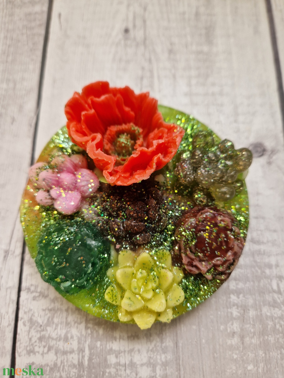 Pipacsos díszszappan - szépségápolás - szappan & fürdés - kézműves tusfürdő - Meska.hu