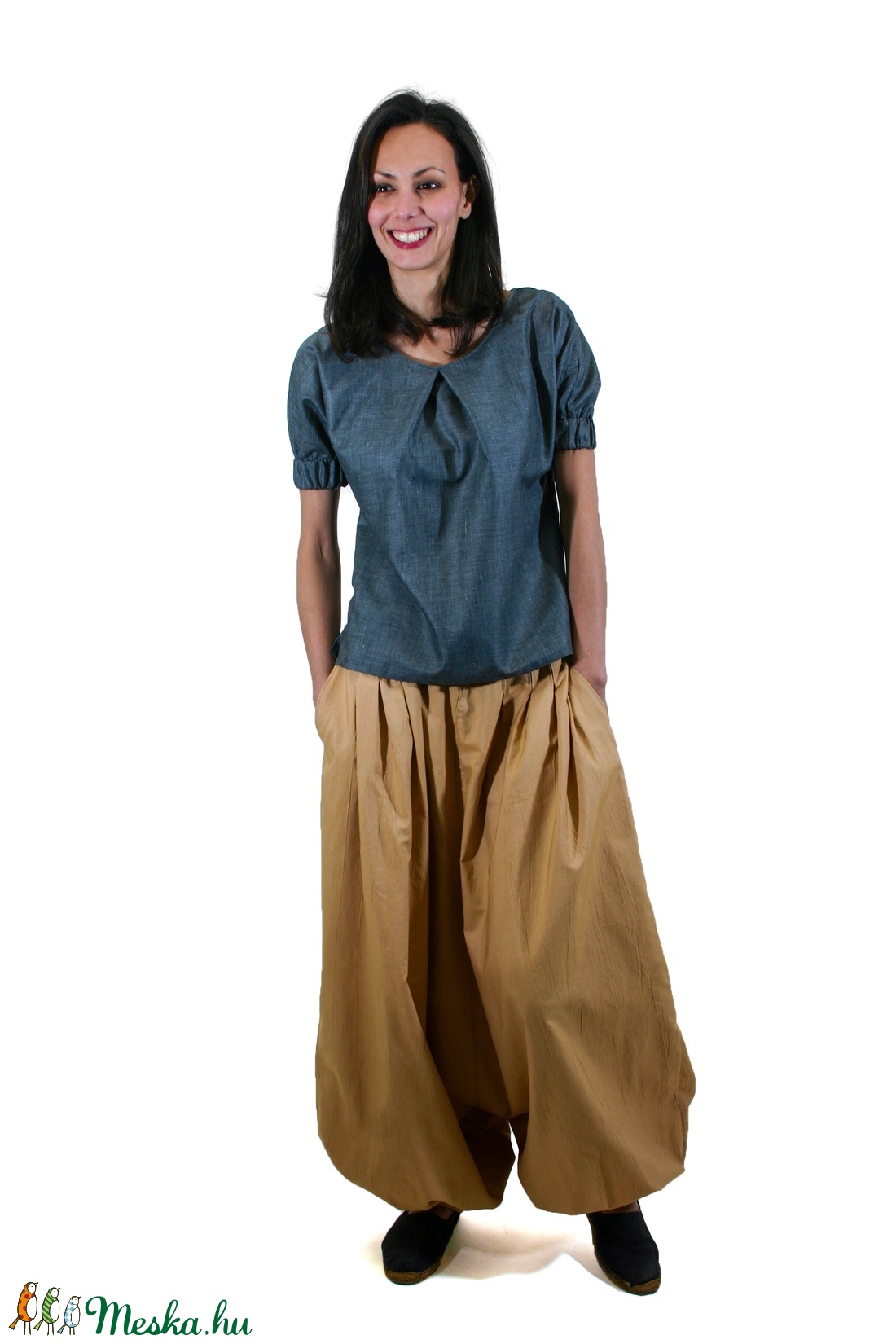 Szultána nadrág - ejtett ülepű nadrág - hárem nadrág - ruha & divat - női ruha - nadrág - Meska.hu