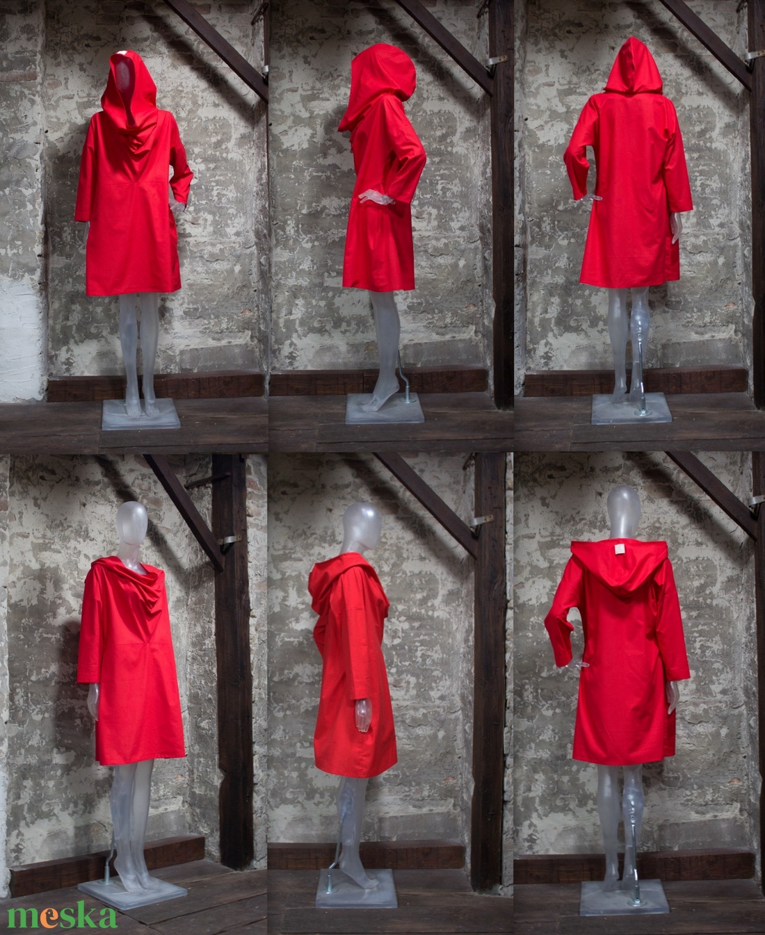 Altered dress - hosszú ujjú, ejtett elejű, kapucnis, térdig érő ruha - ruha & divat - női ruha - ruha - Meska.hu