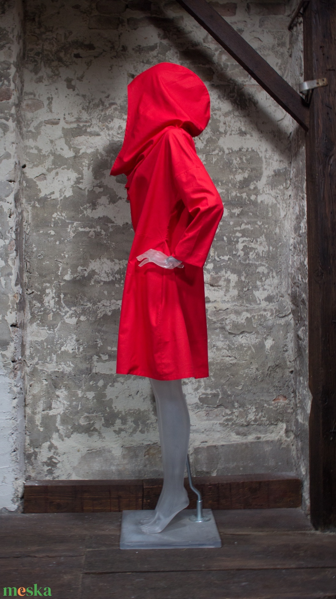 Altered dress - hosszú ujjú, ejtett elejű, kapucnis, térdig érő ruha - ruha & divat - női ruha - ruha - Meska.hu