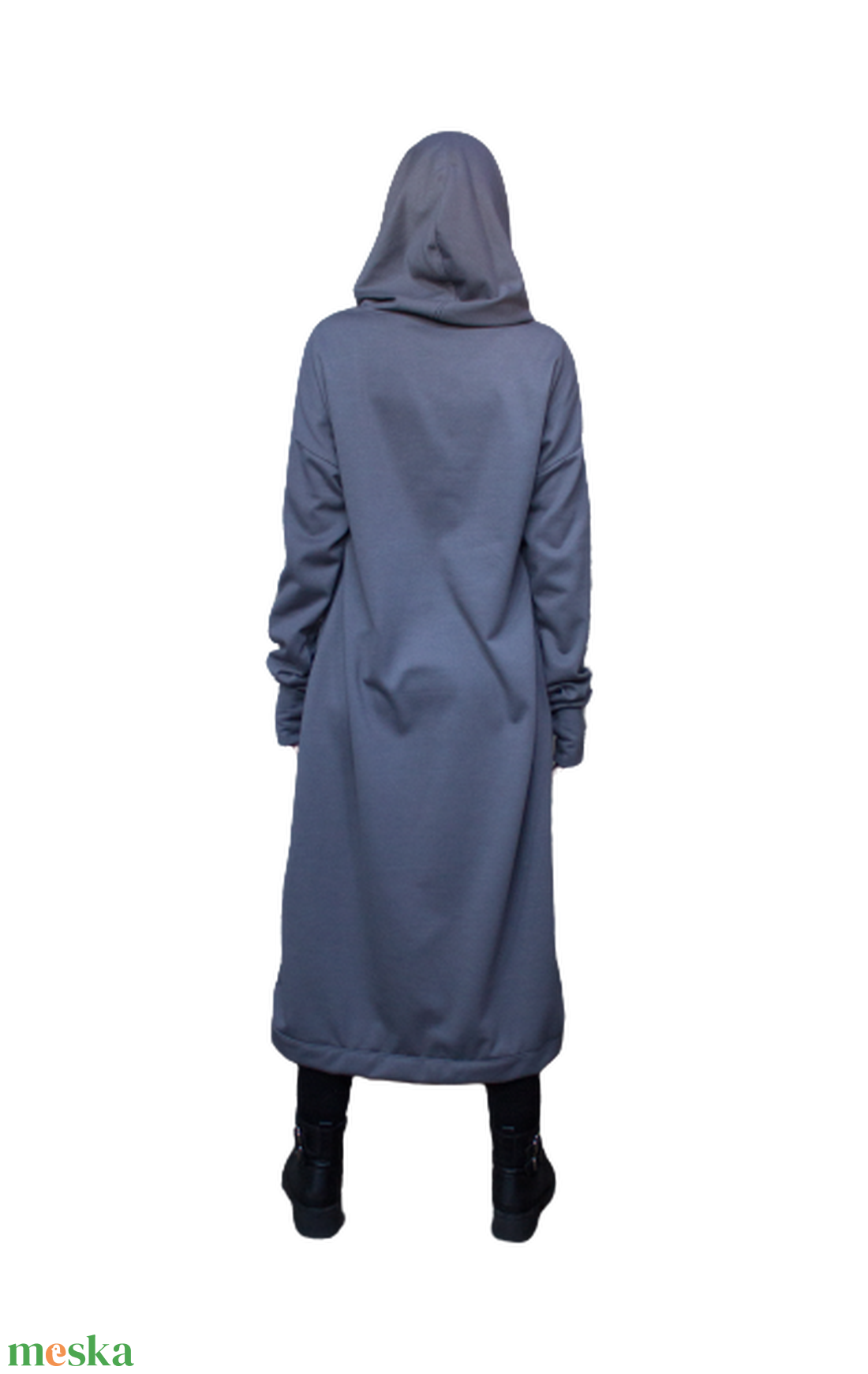 Taroon dress - hosszú ruha, hosszú ujjú ruha kapucnival, kenguruzsebbel, kesztyűs ujja véggel - ruha & divat - női ruha - pulóver - Meska.hu