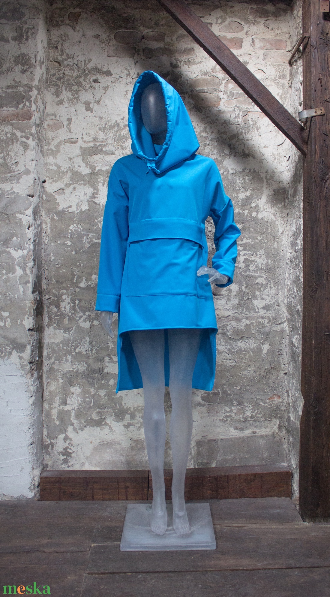 Dhanna Jumper - vízlepergetős átmeneti pulóver, pulcsi, kabát, óriás zsebfedős zsebes, kapucnis, aszimmetrikus aljú ruha - ruha & divat - női ruha - pulóver & kardigán - Meska.hu