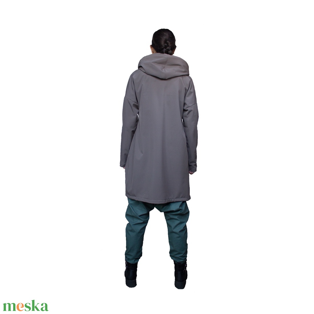 Kyran kabát - aszimmetrikus softshell kabát cipzárral, kapucnival, óriási kenguruzsebbel - vízlepergetős átmeneti kabát - ruha & divat - női ruha - kabát - Meska.hu