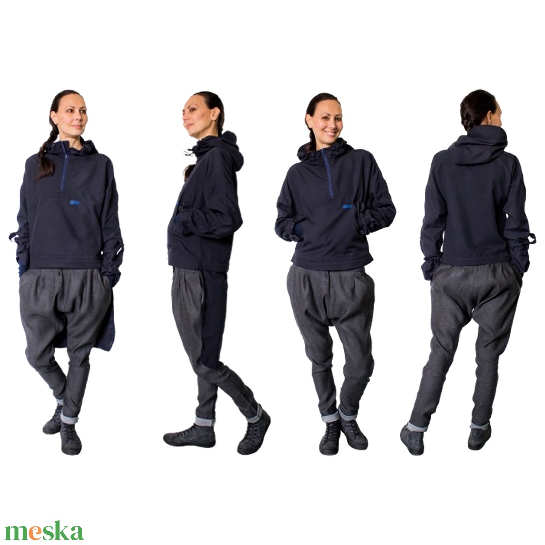 Neo-Murphy Jumper - vízlepergetős hosszú felső - átmeneti kapucnis pulcsiruha - ruha & divat - női ruha - kabát - Meska.hu