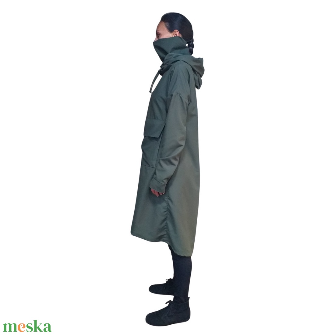 Murphy Jumper - vízlepergetős hosszú felső - kapucnis ruha - átmeneti pulcsi - maszk - ruha & divat - női ruha - kabát - Meska.hu