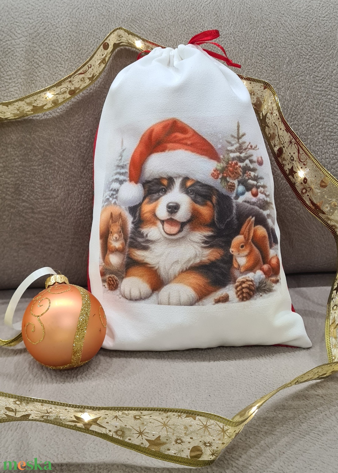 Mikulászsák egyedi névvel  - karácsony - mikulás - mikulás zsák - Meska.hu