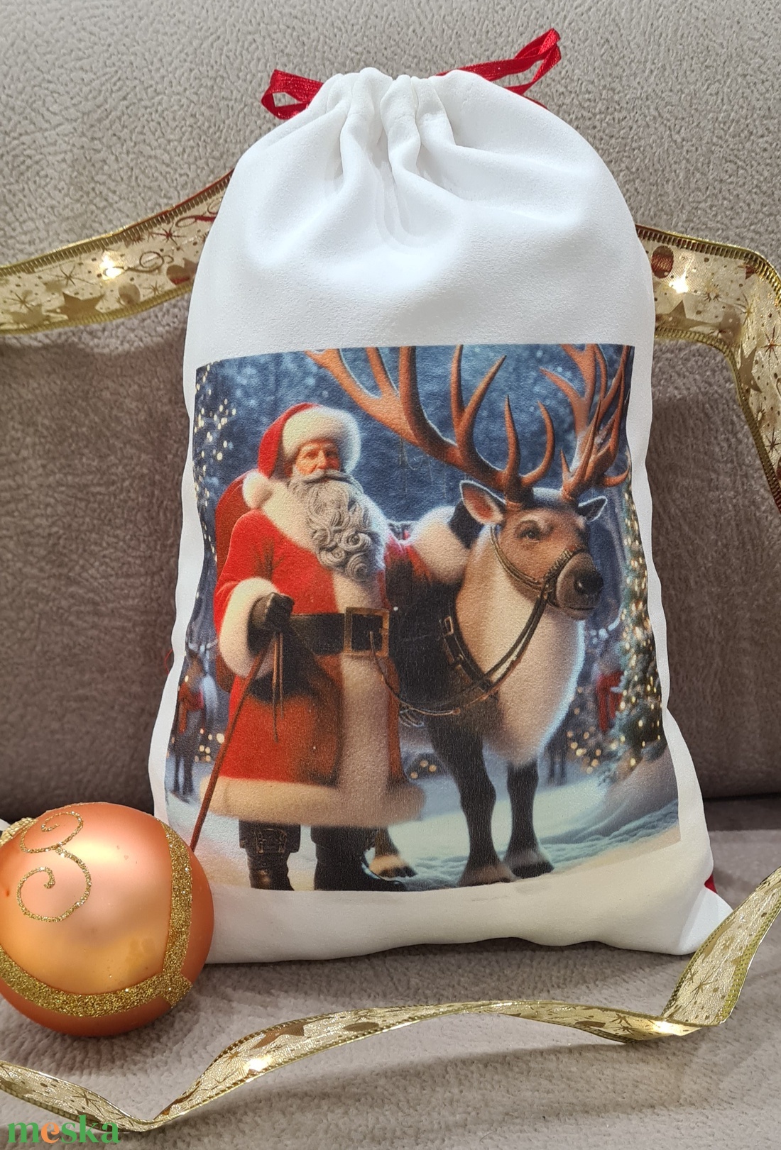 Mikulászsák egyedi névvel  - karácsony - mikulás - mikulás zsák - Meska.hu