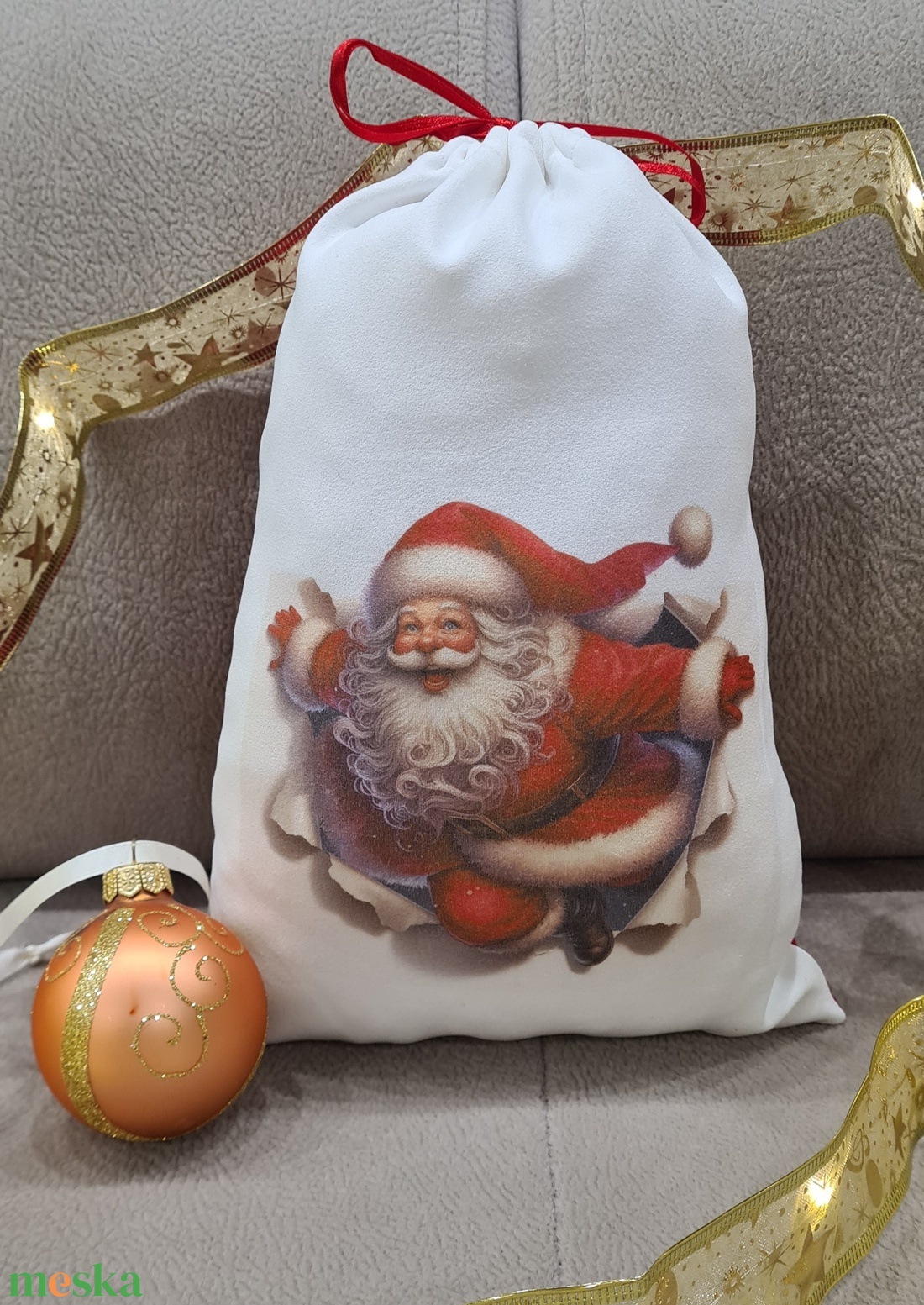 Mikulászsák egyedi névvel  - karácsony - mikulás - mikulás zsák - Meska.hu
