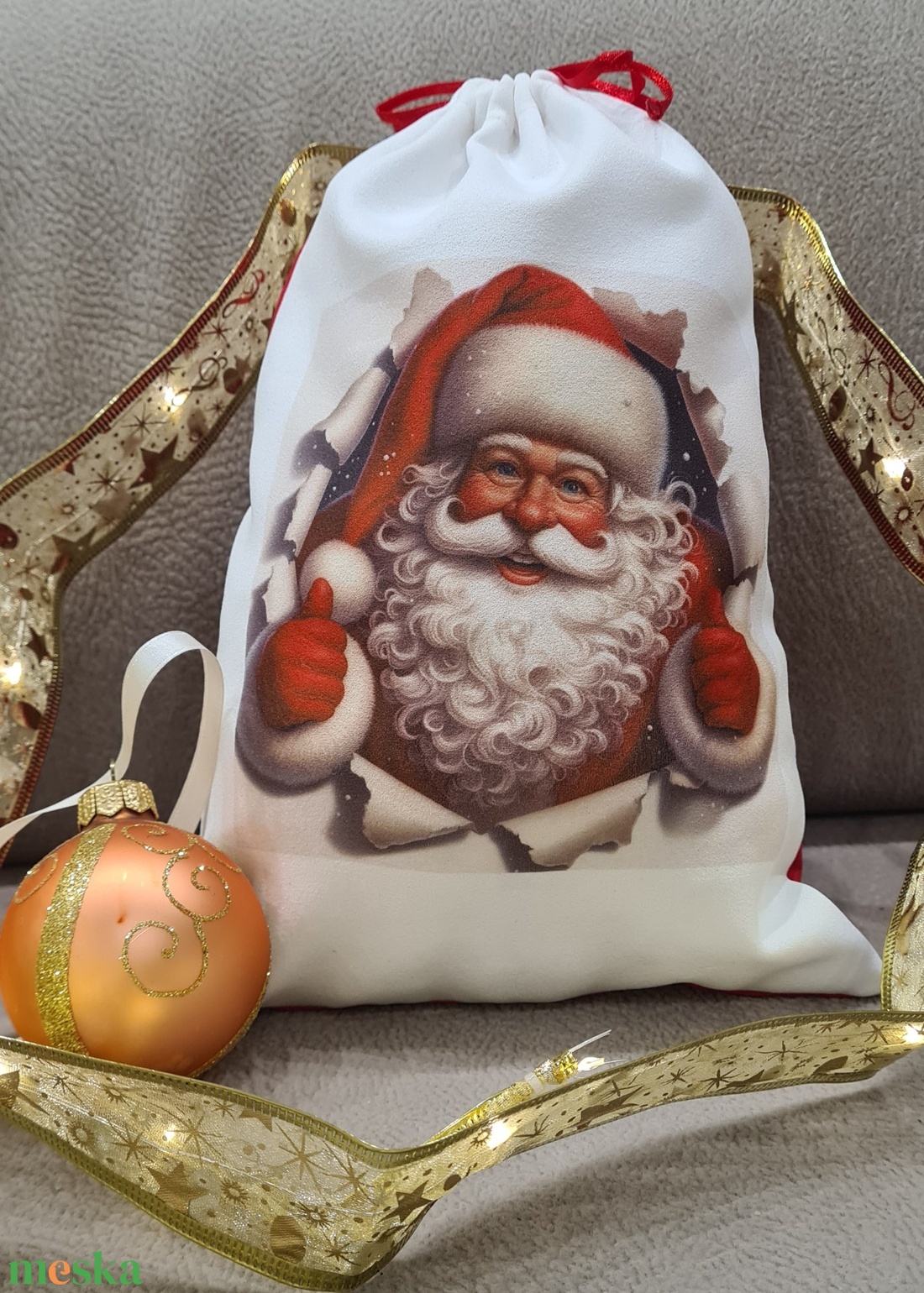 Mikulászsák egyedi névvel  - karácsony - mikulás - mikulás zsák - Meska.hu