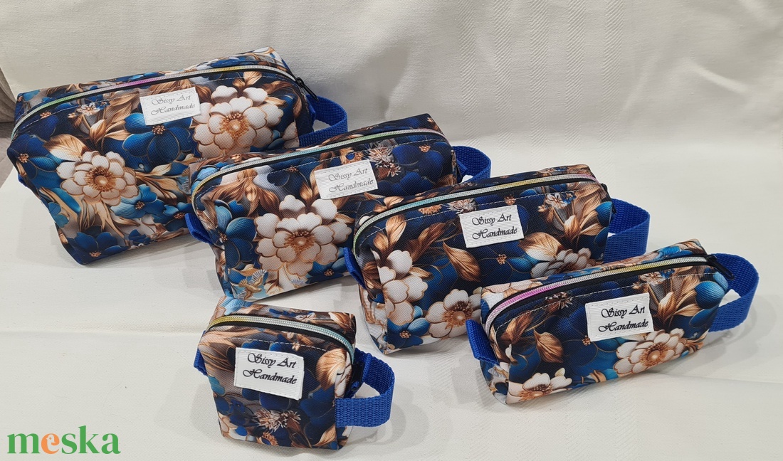 Neszeszer szett királykék rózsa - táska & tok - neszesszer - Meska.hu