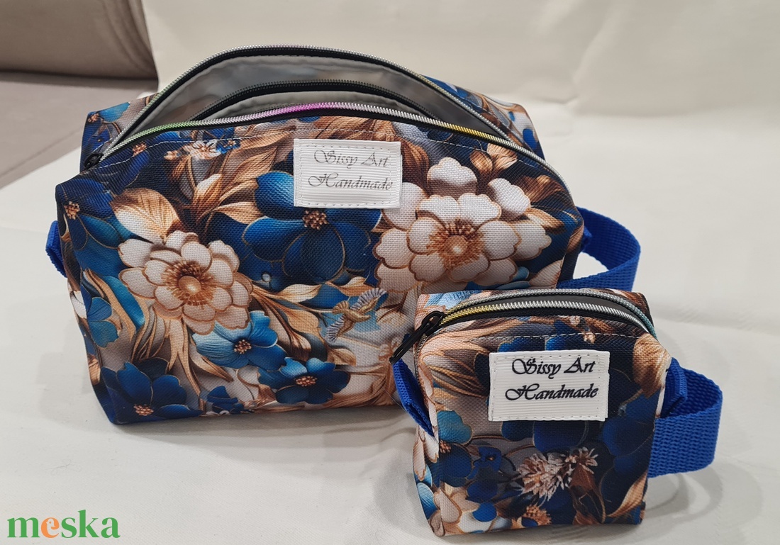 Neszeszer szett királykék rózsa - táska & tok - neszesszer - Meska.hu