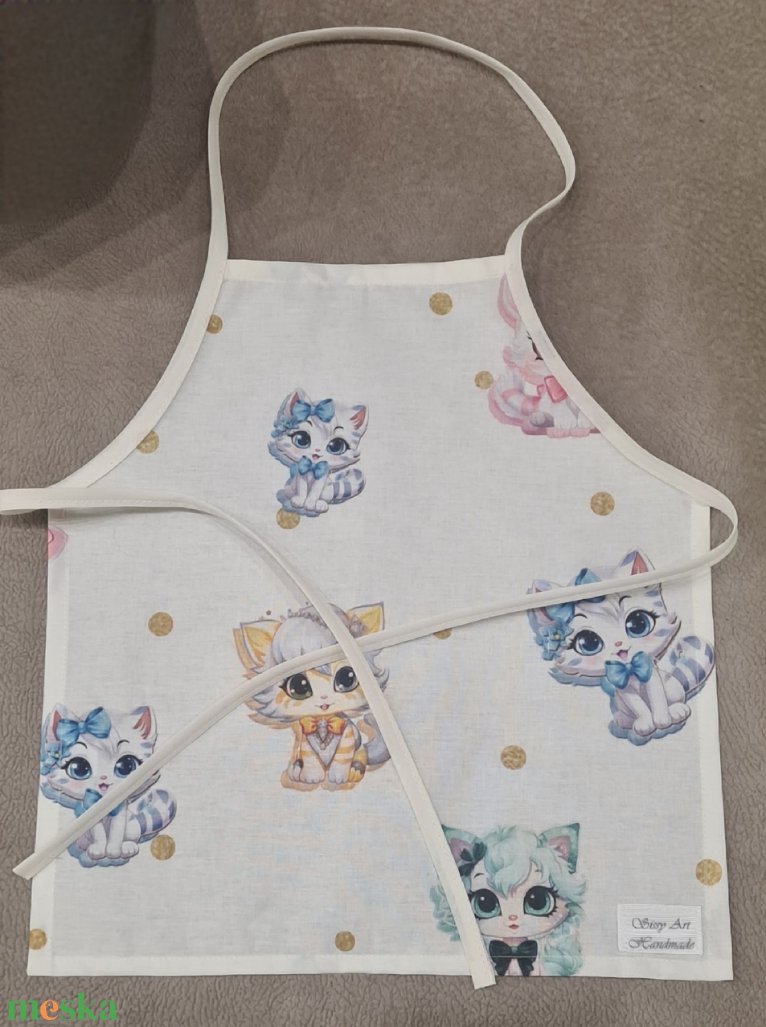 Gyerek kötény-kuktasapka szett. - otthon & életmód - konyhafelszerelés, tálalás - konyhai textil - kötény - Meska.hu