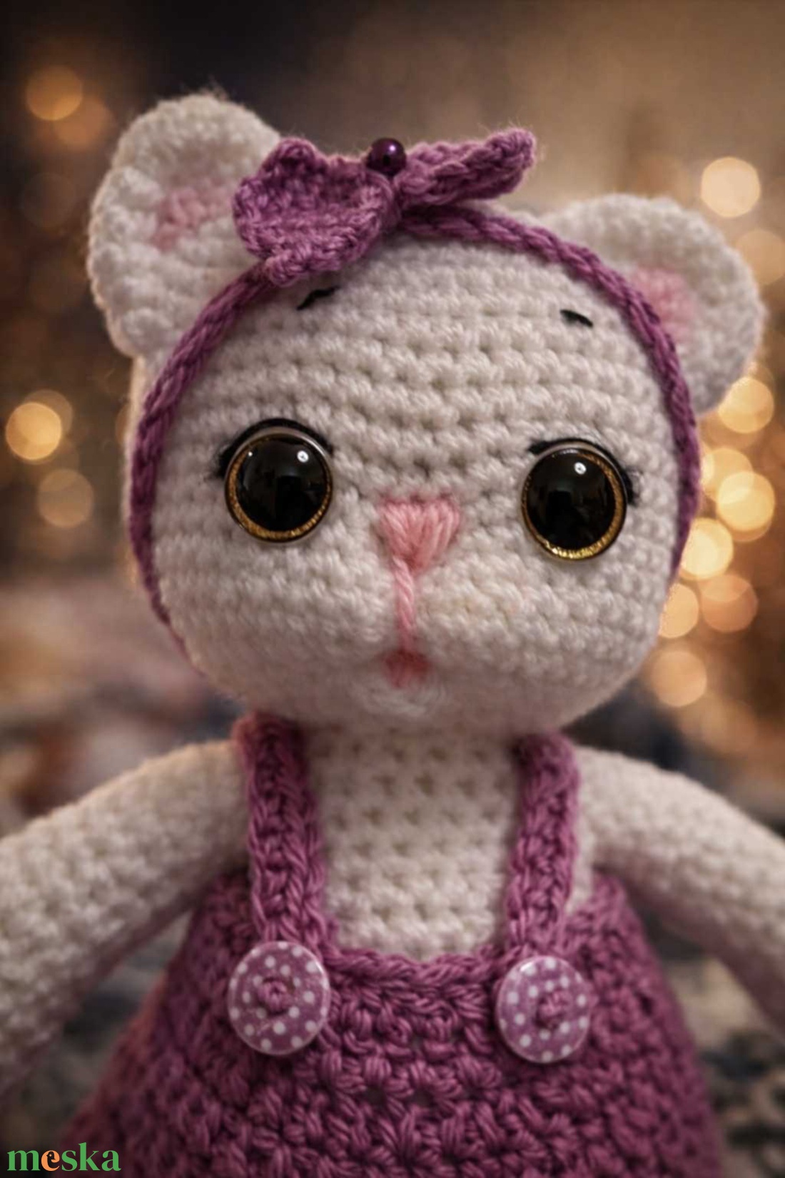 Horgolt cica - játék & sport - plüssállat & játékfigura - cica - Meska.hu