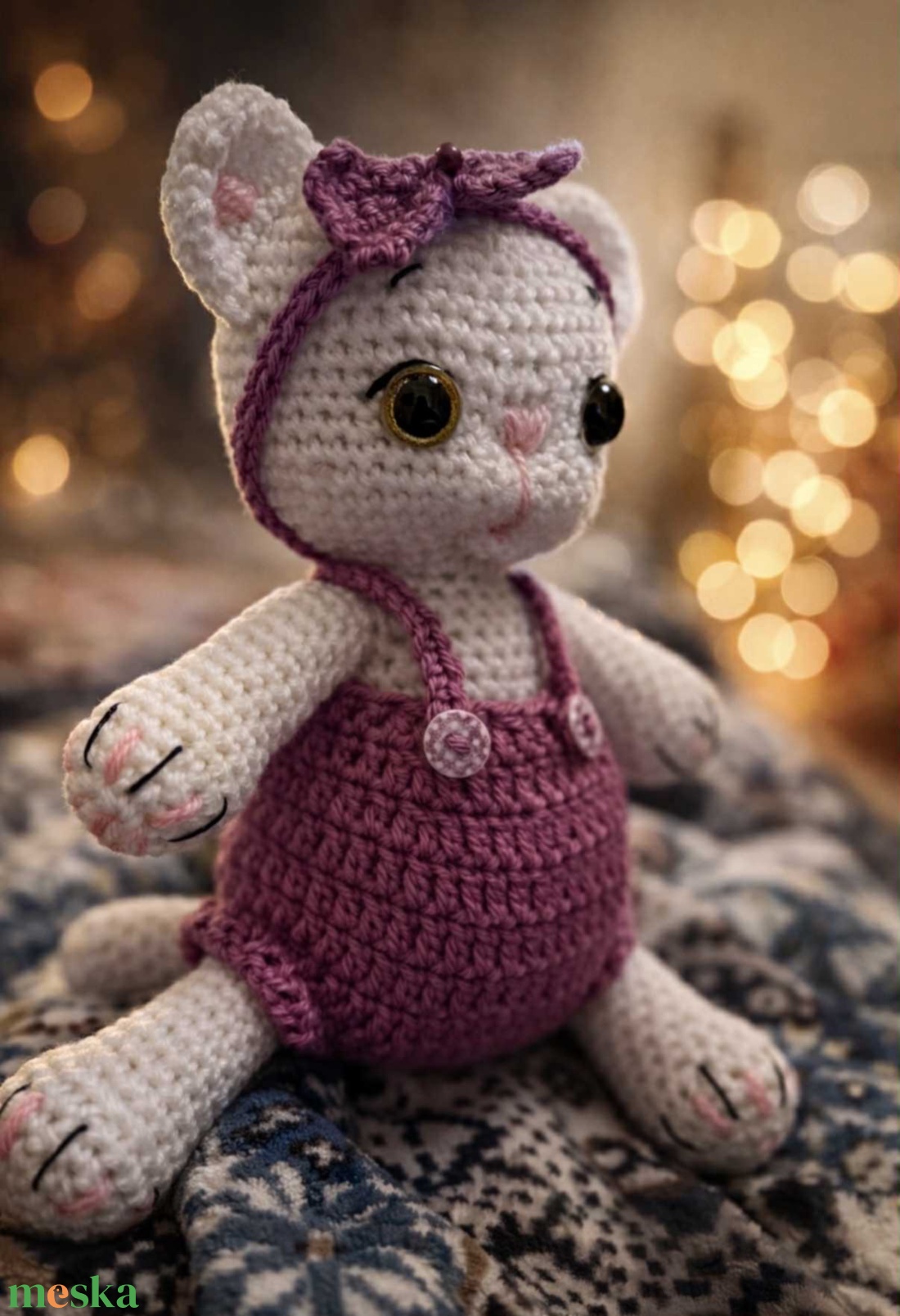 Horgolt cica - játék & sport - plüssállat & játékfigura - cica - Meska.hu