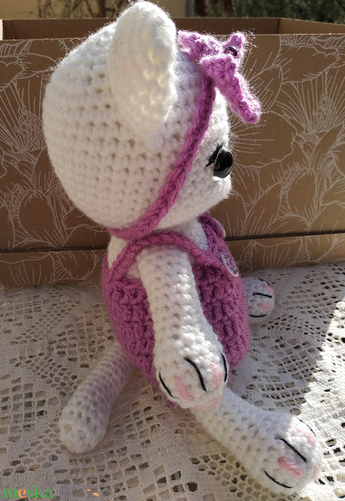 Horgolt cica - játék & sport - plüssállat & játékfigura - cica - Meska.hu