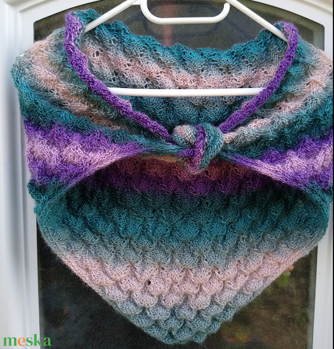 Kézzel kötött sálkendő - ruha & divat - sál, sapka, kendő - sál - Meska.hu