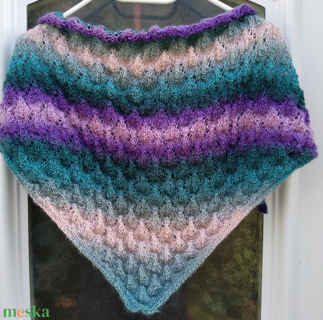 Kézzel kötött sálkendő - ruha & divat - sál, sapka, kendő - sál - Meska.hu