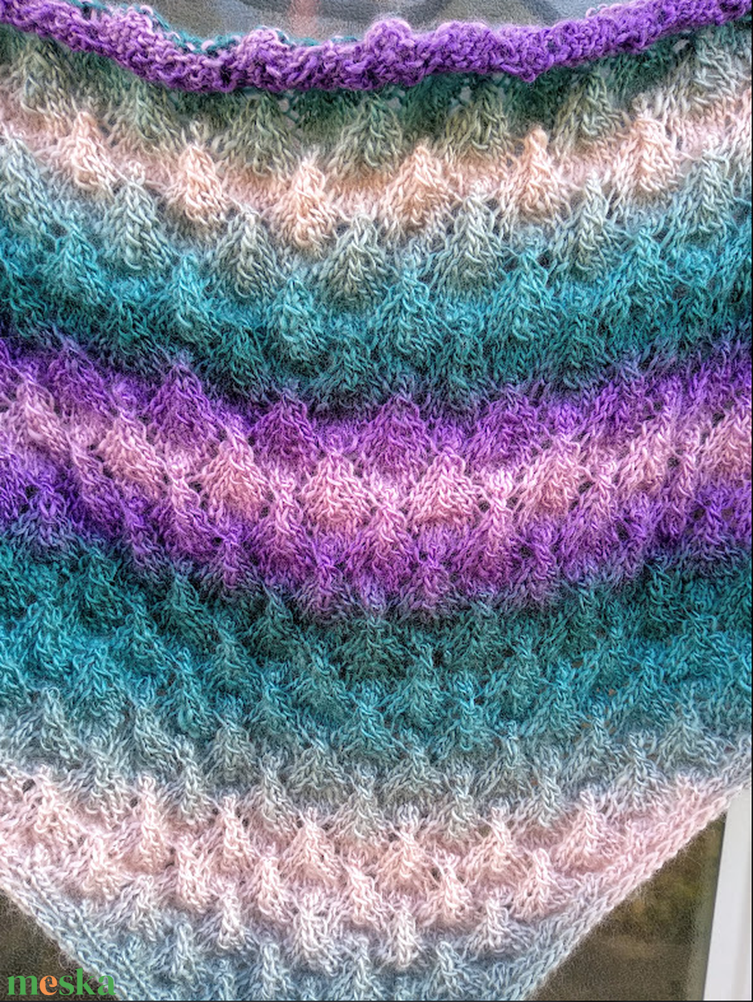 Kézzel kötött sálkendő - ruha & divat - sál, sapka, kendő - sál - Meska.hu