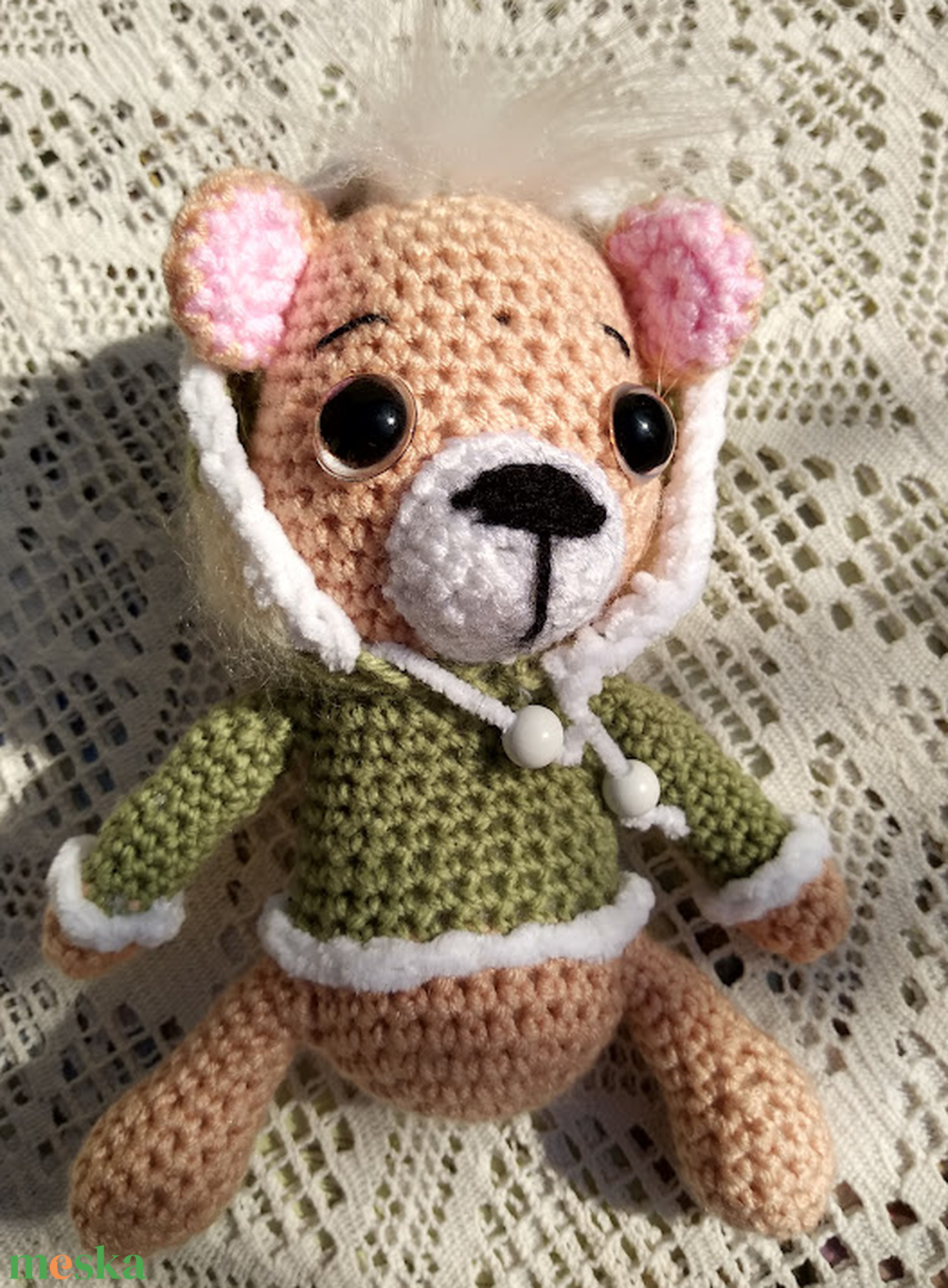 Cuki horgolt maci - játék & sport - plüssállat & játékfigura - maci - Meska.hu