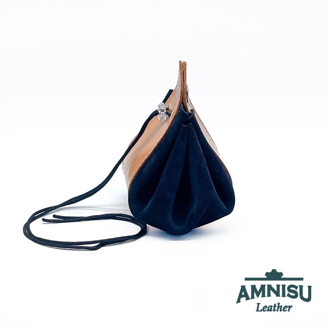 Bézs - kékes fekete bőr 2in1 szütyő és kockatálca M3019-6013 - játék & sport - szerepjáték - Meska.hu