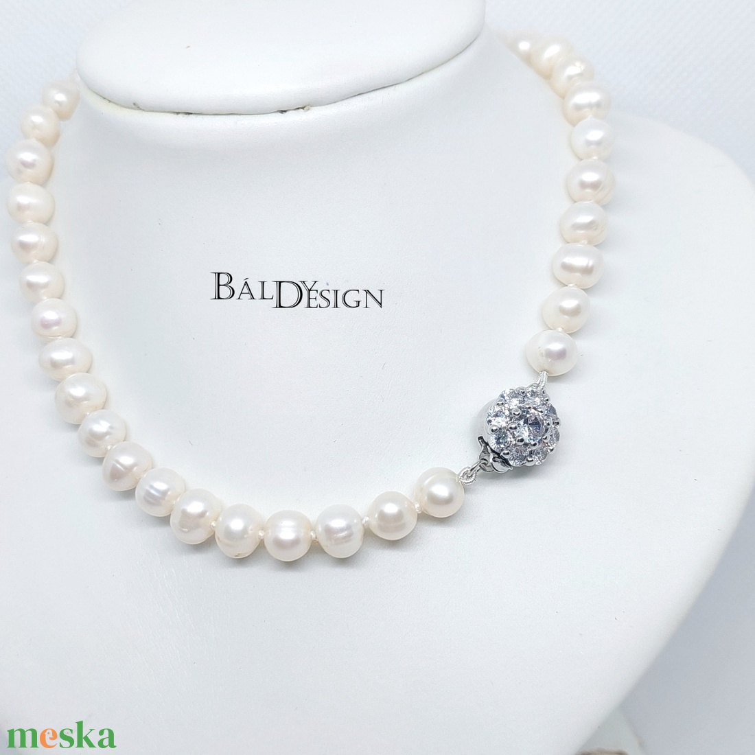Fehér gyöngy nyaklánc - ékszer - nyaklánc - gyöngyös nyaklánc - Meska.hu