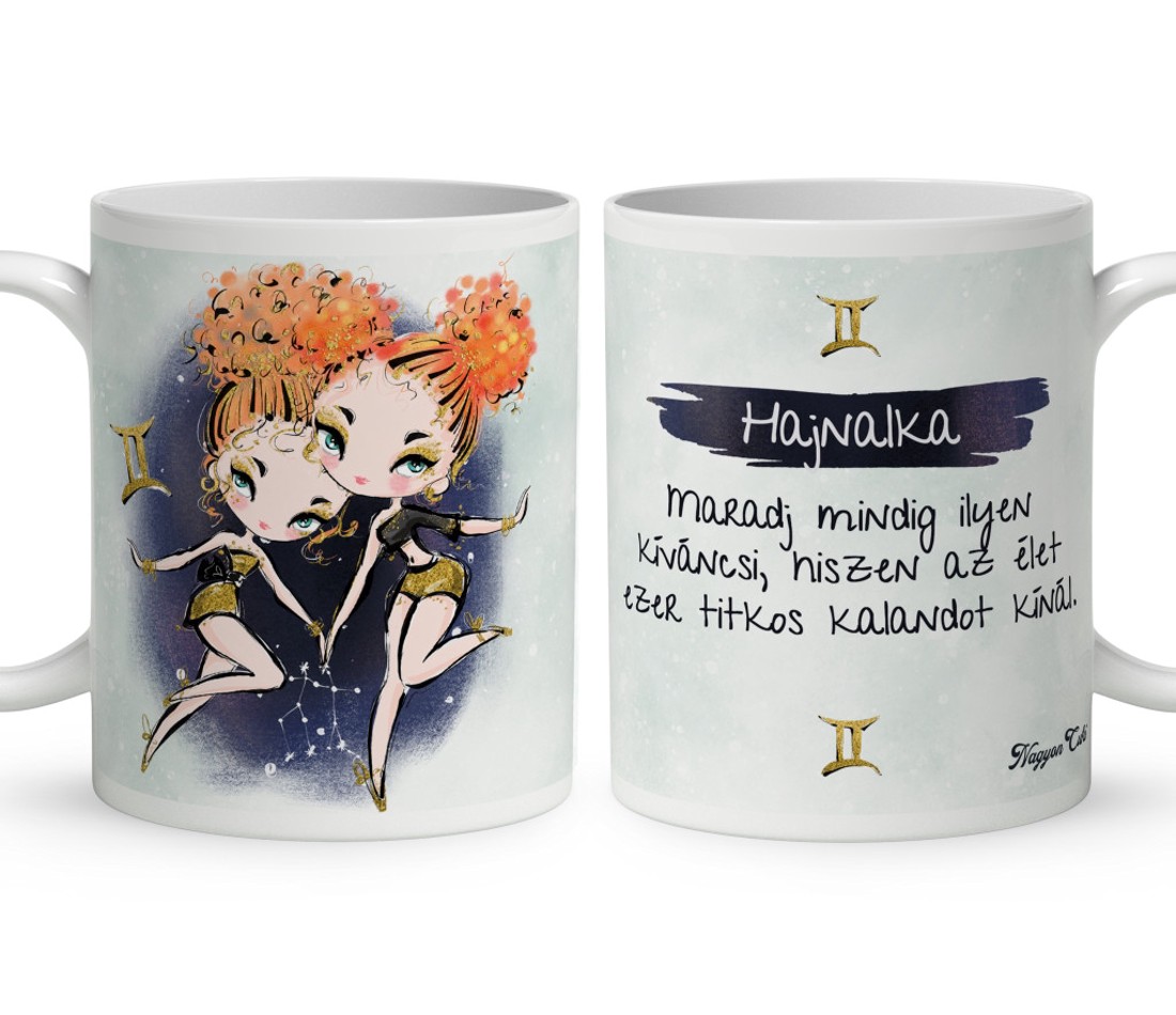 Személyre szabható - Vörös hajú Csini Ikrek lány mintás bögre - otthon & életmód - konyhafelszerelés, tálalás - tálalás - bögre & csésze - Meska.hu