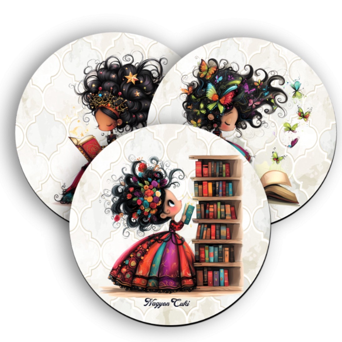 3 db cuki Könyv hercegnő kör alakú alátét szett (#81) -  - Meska.hu