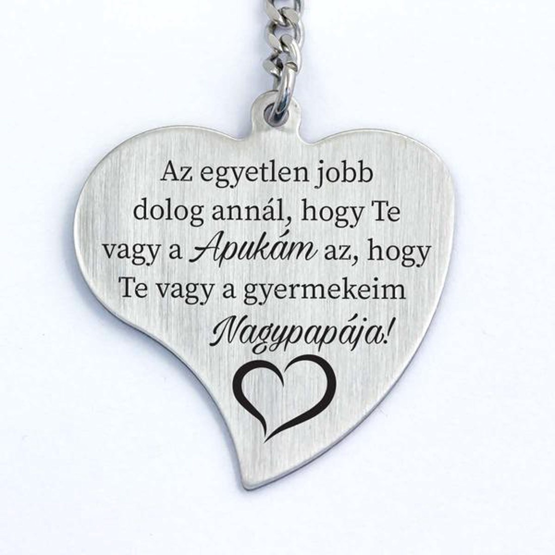 Apukámnak Gyermekeim Nagypapájának Gravírozott Szív Kulcstartó - táska & tok - kulcstartó & táskadísz - kulcstartó - Meska.hu