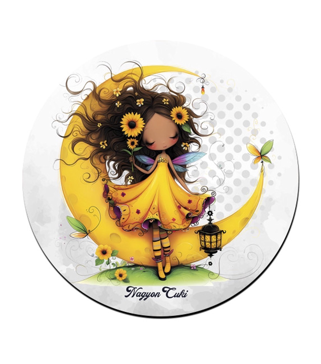 Cuki Napraforgós tündérlány lámpással pohár alátét -  - Meska.hu