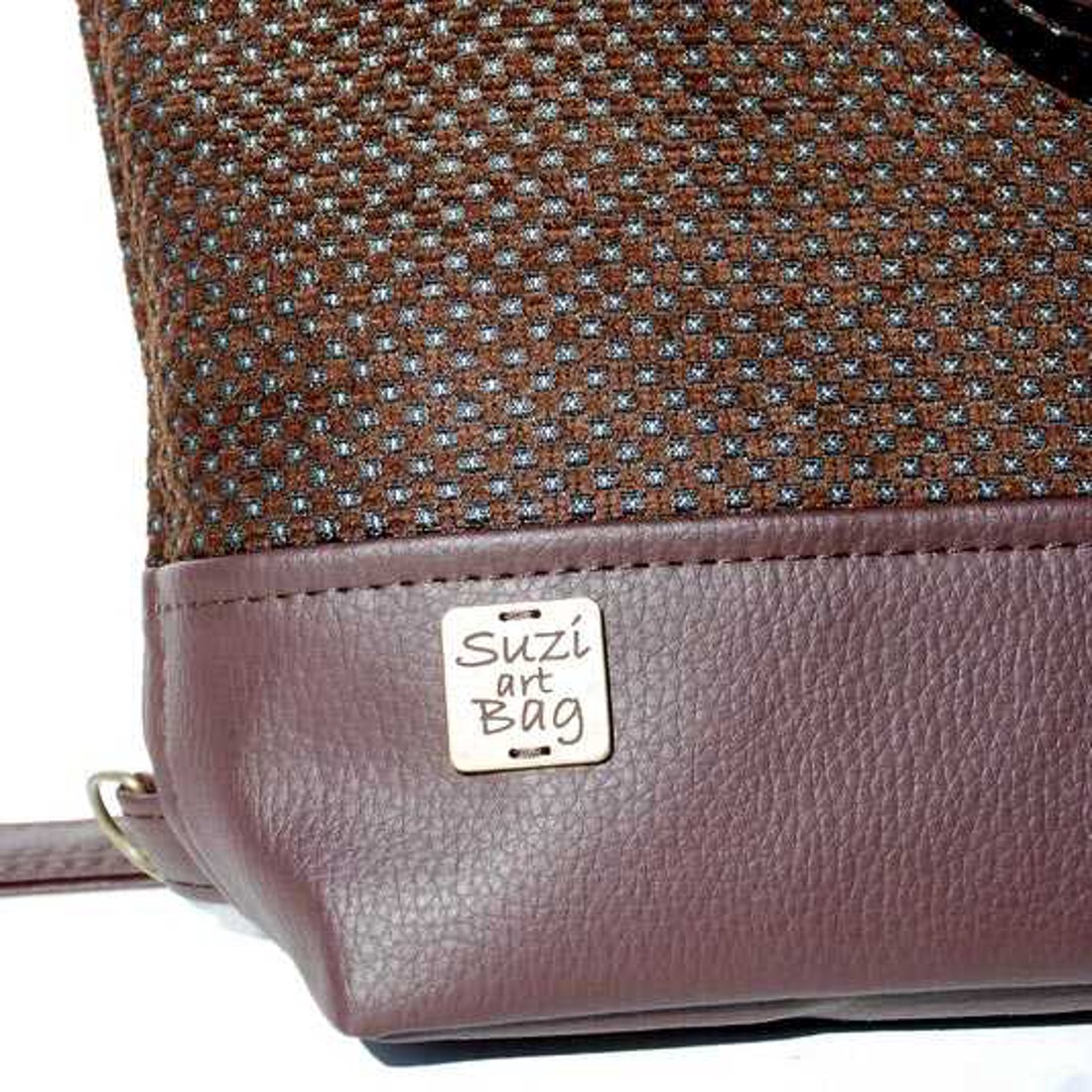 SuziartBag Barna ezüst pöttyös 3in1 hátizsák - táska & tok - kézitáska & válltáska - válltáska - Meska.hu