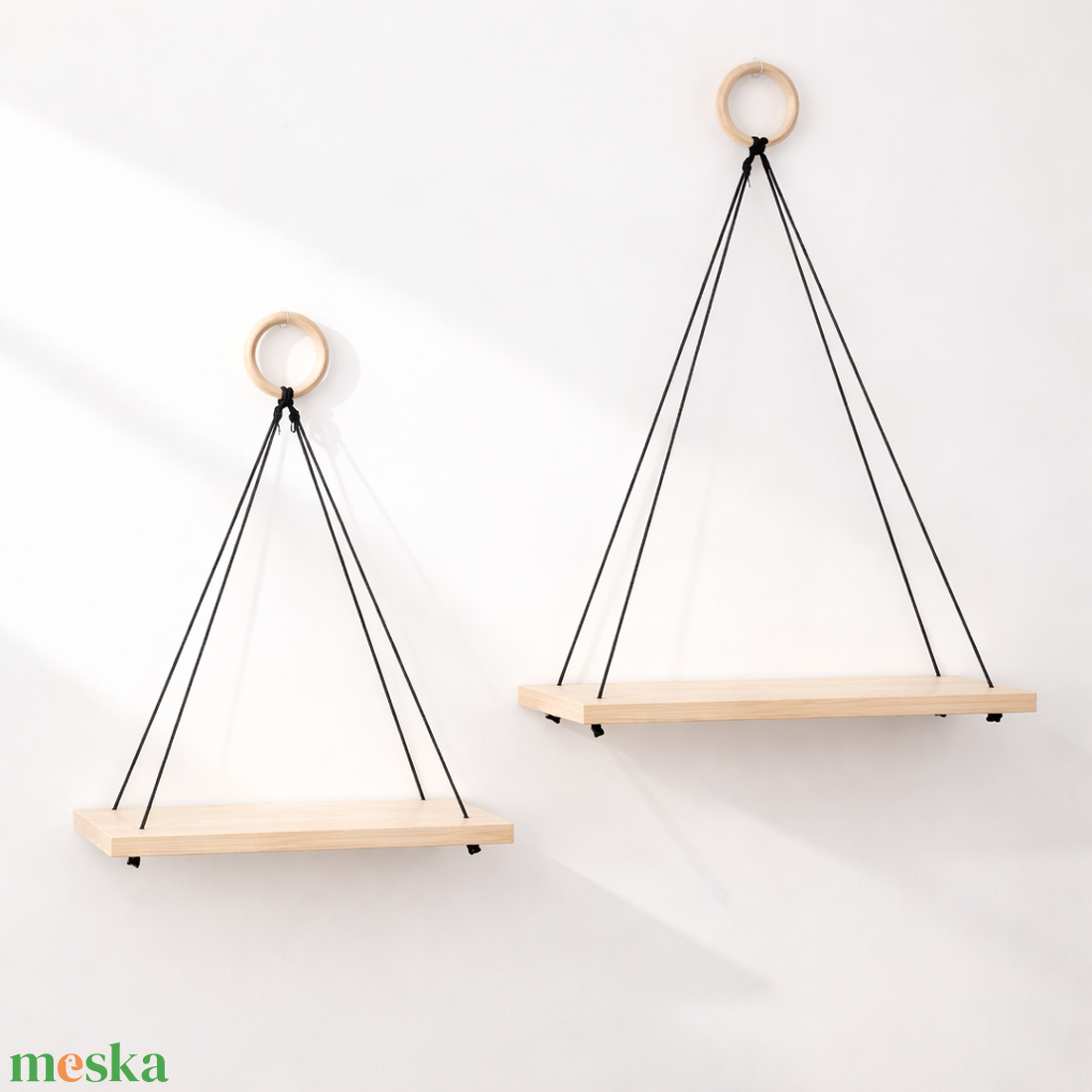 2 db-os Polc kötélfüggesztéssel - otthon & életmód - bútor - polc - Meska.hu