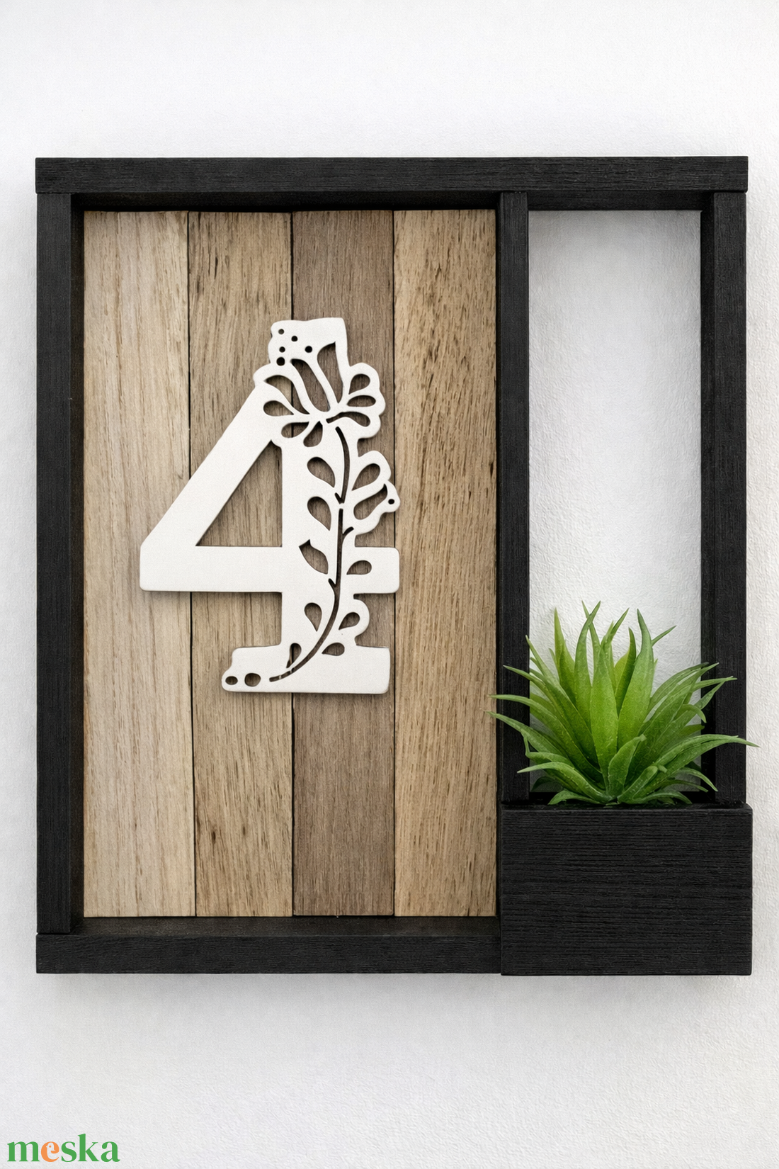 Flora 4 � virágboxos házszámtábla - otthon & életmód - ház & kert - házszám - Meska.hu