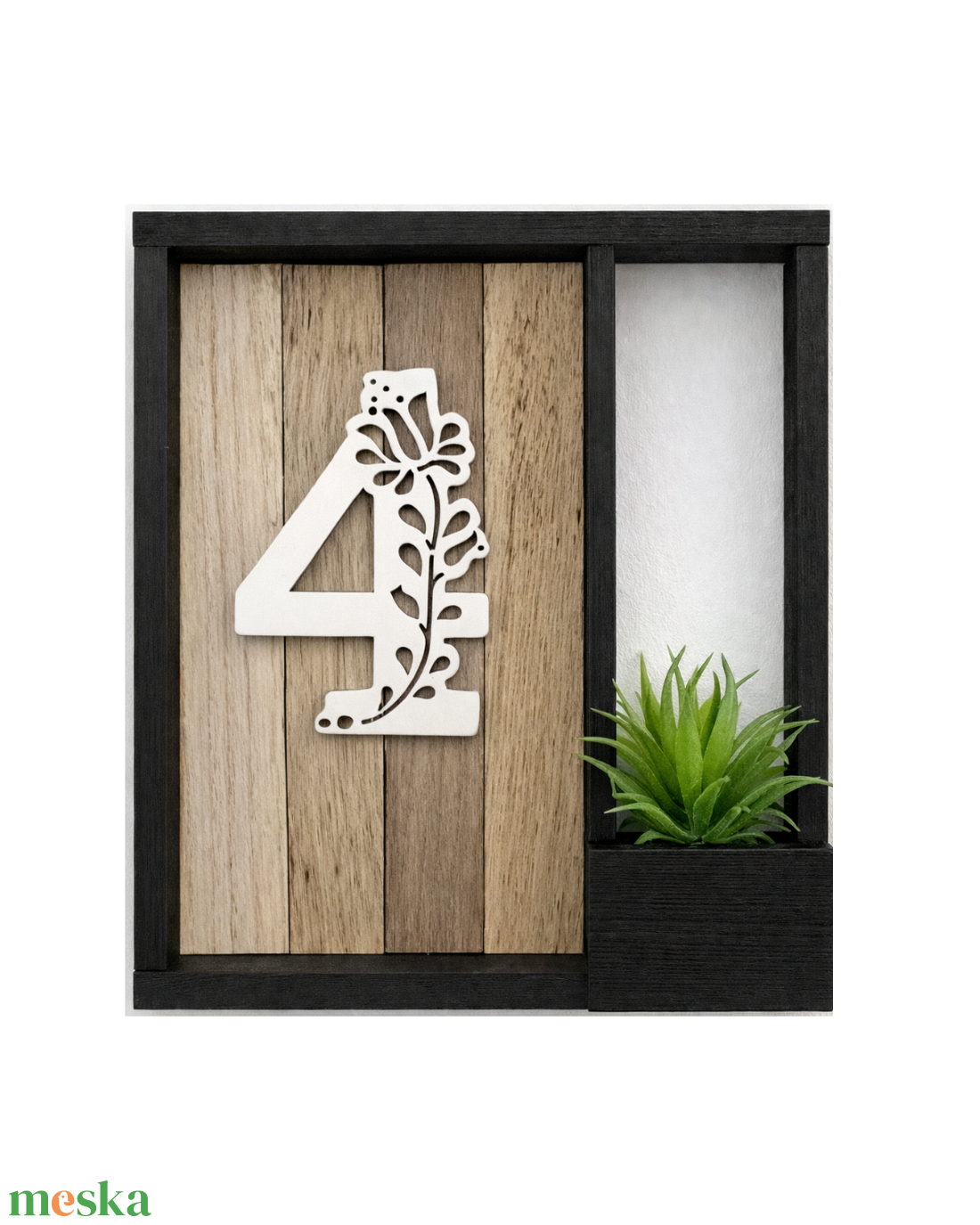Flora 4 � virágboxos házszámtábla - otthon & életmód - ház & kert - házszám - Meska.hu
