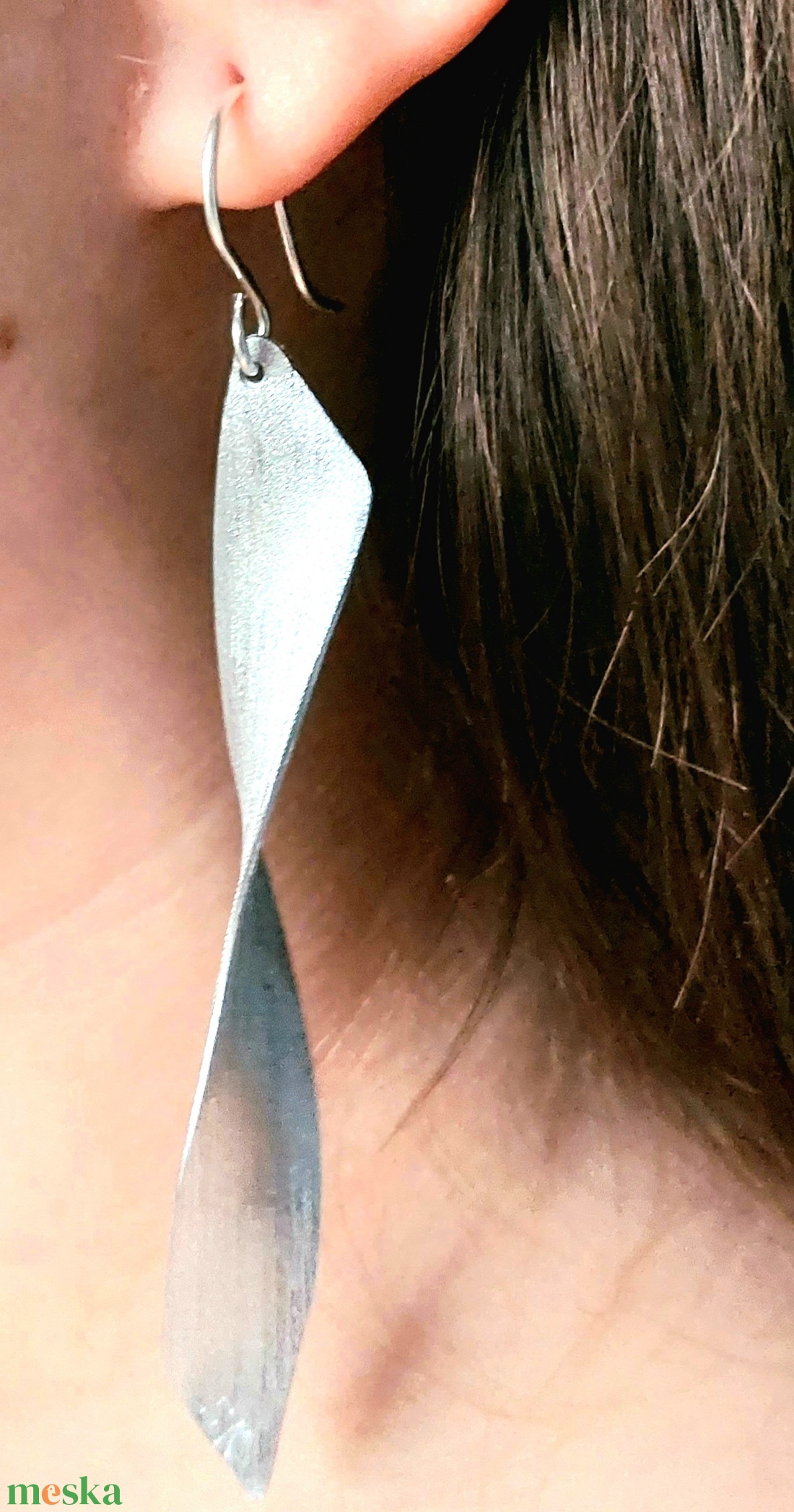 Aszimmetrikus fülbevaló alumíniumból  - ékszer - fülbevaló - lógó fülbevaló - Meska.hu