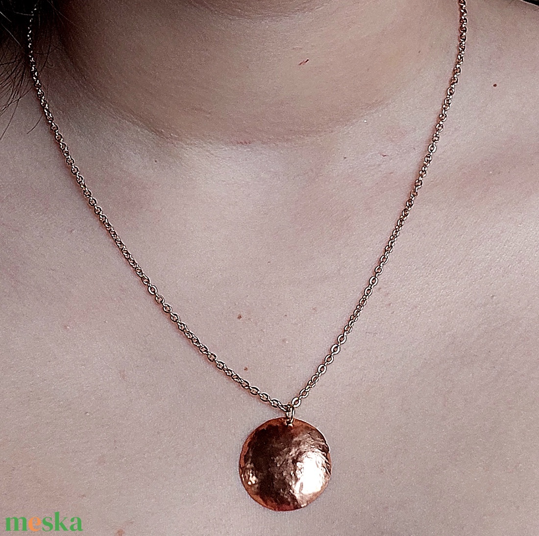 Rosegold lánc vörösréz medállal - ékszer - nyaklánc - medálos nyaklánc - Meska.hu Rosegold lánc vörösréz medállal - ékszer - nyaklánc - medálos nyaklánc - Meska.hu
